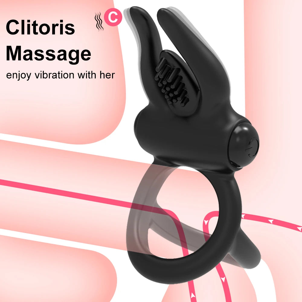 Vibrating Cock Ring with Clitoris Vibrator