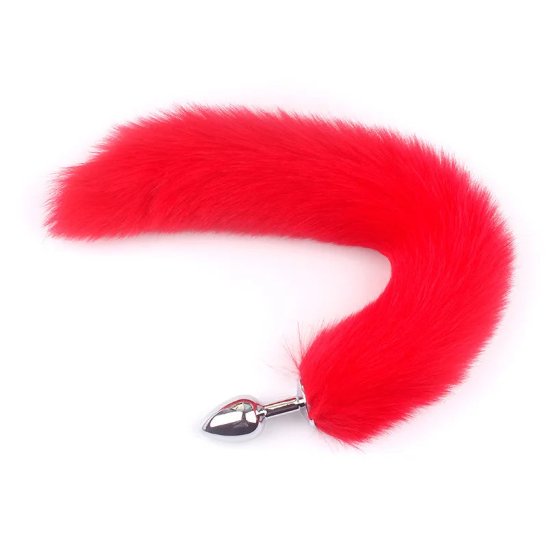 Faux Fox Tail Stainless Steel Anal Plug