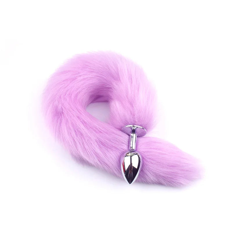 Faux Fox Tail Stainless Steel Anal Plug