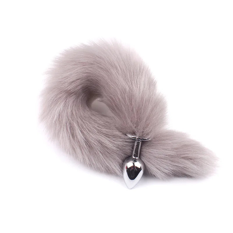 Faux Fox Tail Stainless Steel Anal Plug