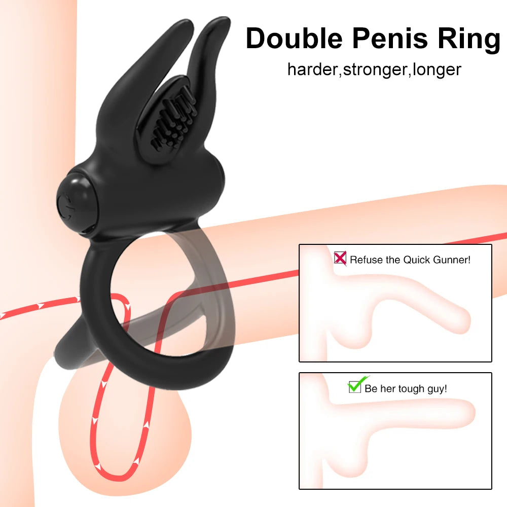 Vibrating Cock Ring with Clitoris Vibrator