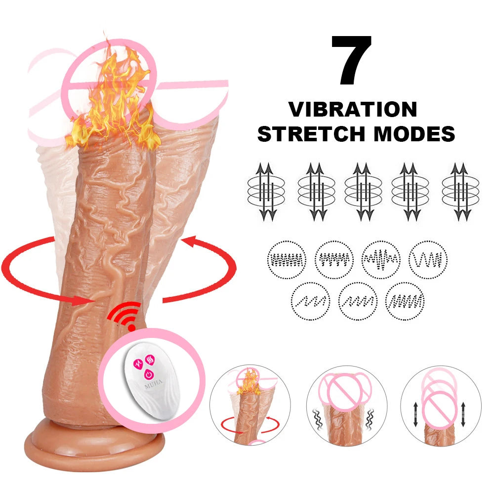 Thrusting Rotation Remote Control Dildo